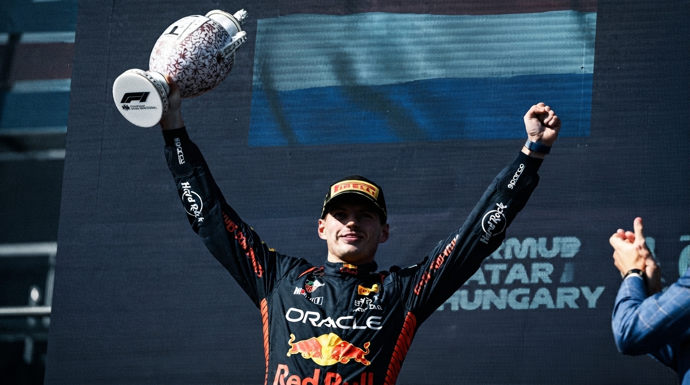 Editorial illustration for Verstappen Powers Red Bull Ford to Victory in Malaysia, Ending Ford's 23-Year F1 Win Drought